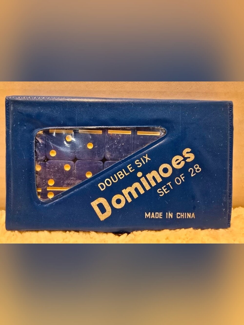 Vintage Double Six Standard Dominoes Set Of 28 In Original Case BLUE 3x5" NEW